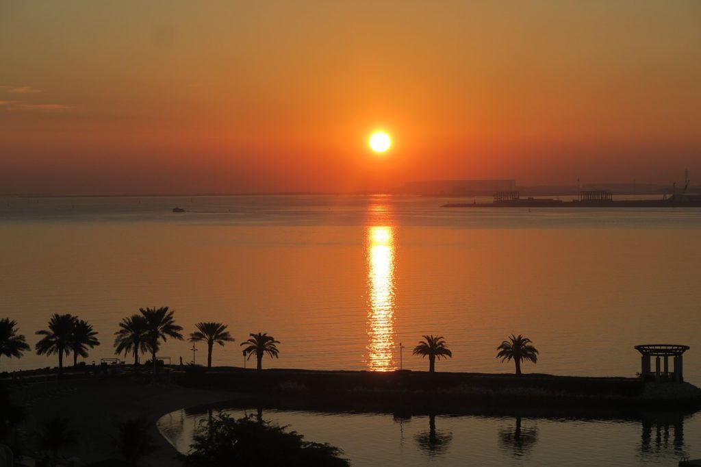 Por do sol no Qatar