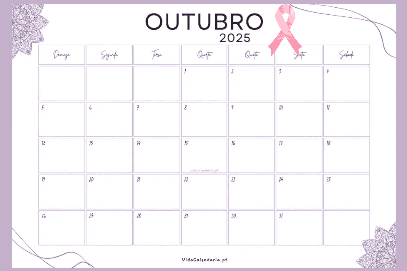 Outubro é o mês de prevenção do câncer de mama.