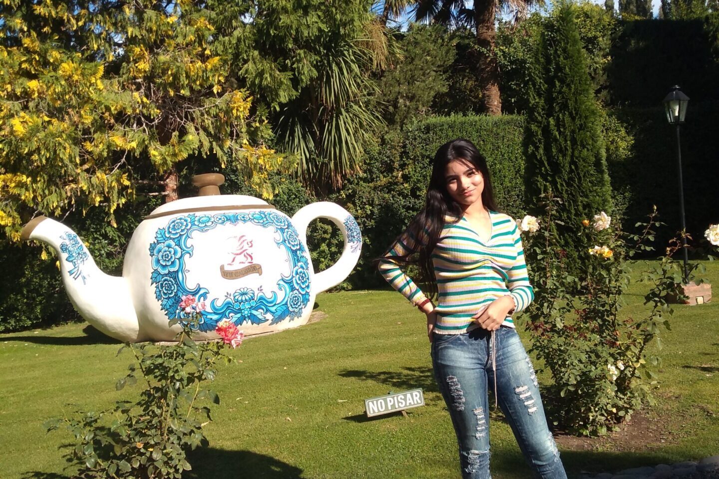 A casa de te Caerdydd é um encanto, com seu grande bule de chá para tirar foto.