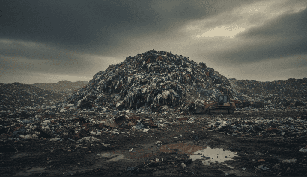 A maioria das roupas descartadas são incineradas ou depositada em aterros.