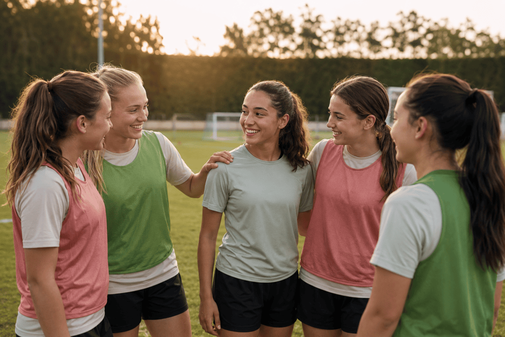 Fazer um esporte coletivo ajuda na adaptação do adolescente e na construção de novas amizades fora do país de origem.