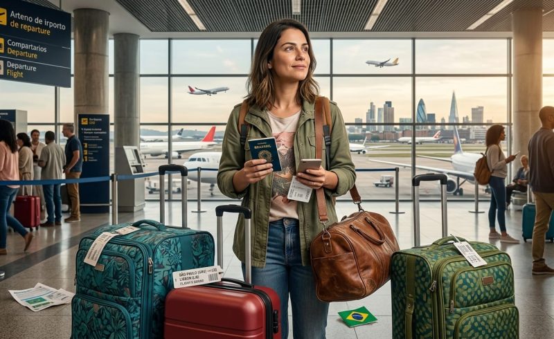A mudança internacional traz muitas reflexões para a recém-expatriada - Imagem: Gerada por Inteligência Artificial