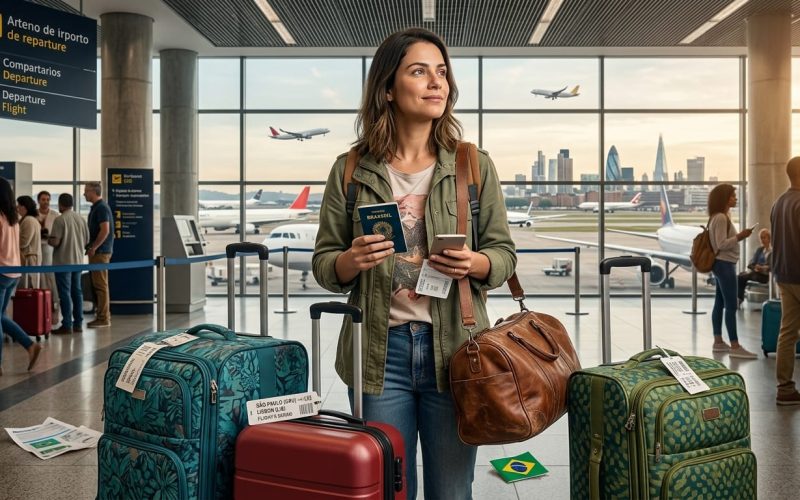 A mudança internacional traz muitas reflexões para a recém-expatriada - Imagem: Gerada por Inteligência Artificial