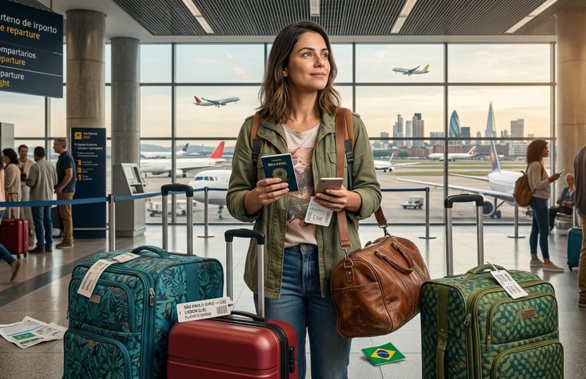 A mudança internacional traz muitas reflexões para a recém-expatriada - Imagem: Gerada por Inteligência Artificial