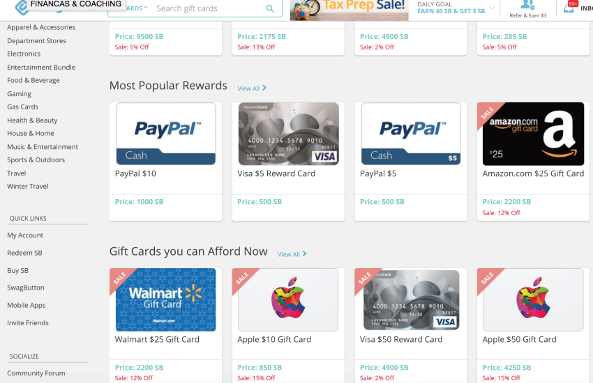Swagbuck GiftCards